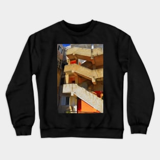 A building in Saranda, Albania Crewneck Sweatshirt